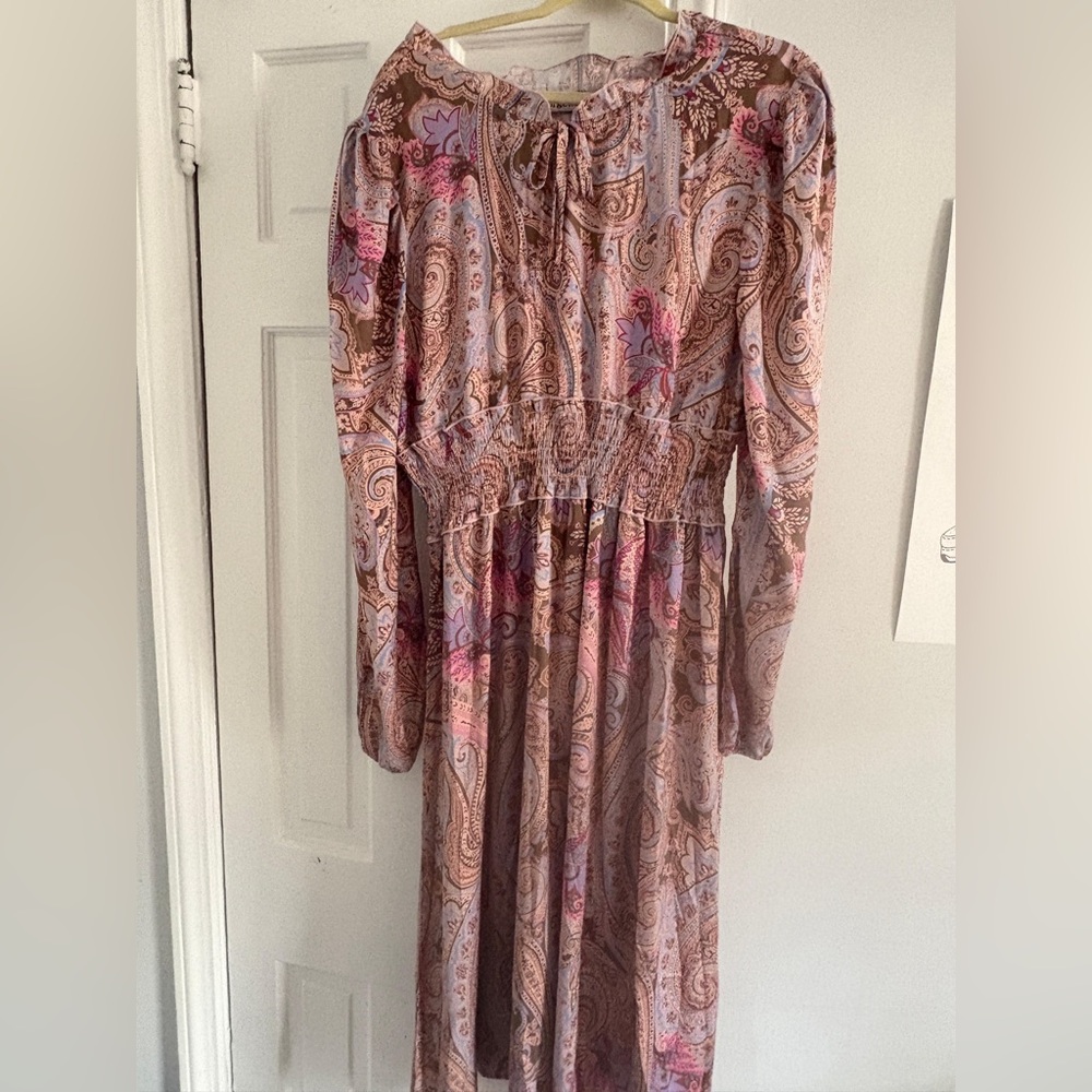 Floral Long Sleeve Midi  Dress